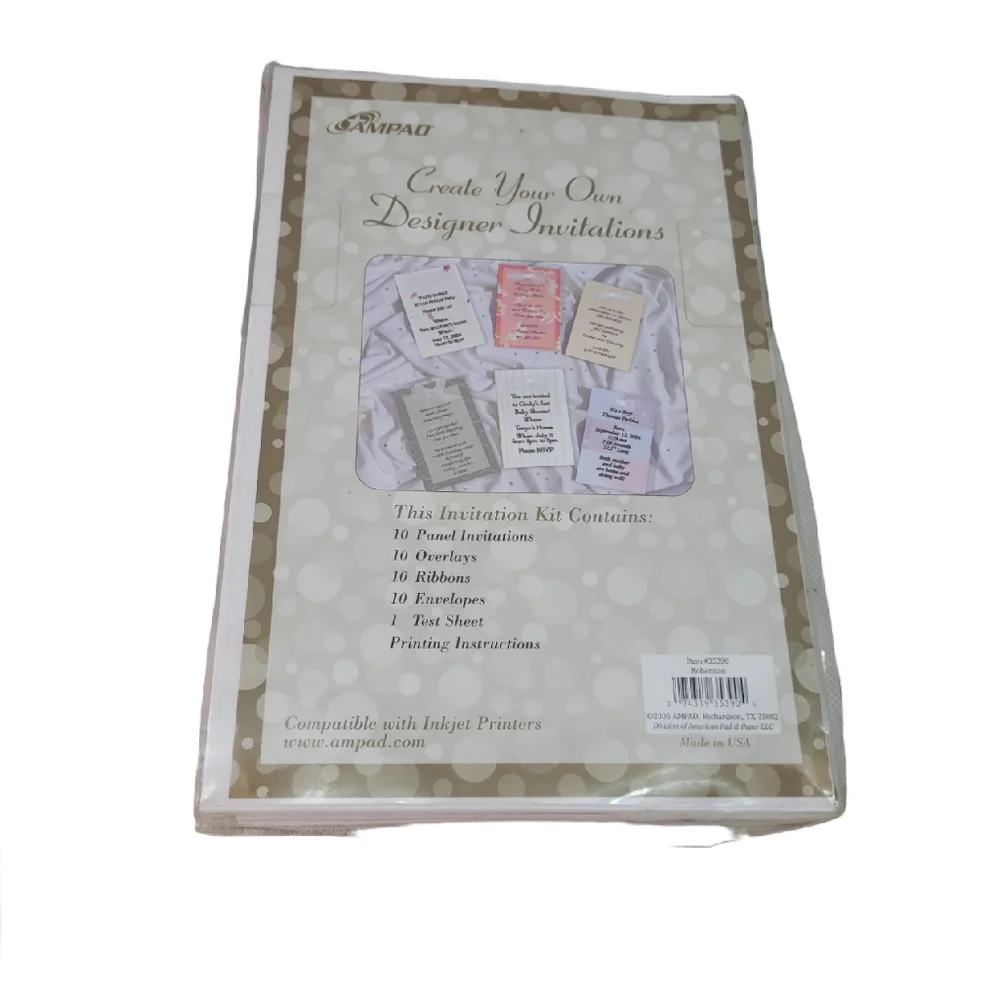 Create Your Own Designer Invitations with Overlays by AMPAD Set of 2 Boxes New
